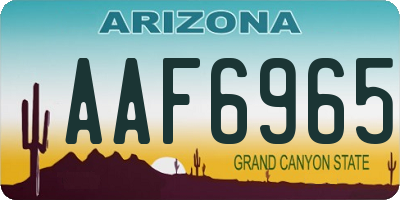 AZ license plate AAF6965