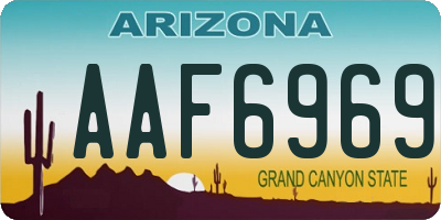 AZ license plate AAF6969