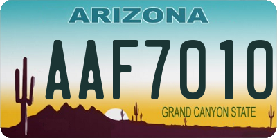 AZ license plate AAF7010