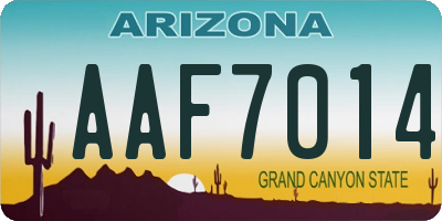 AZ license plate AAF7014
