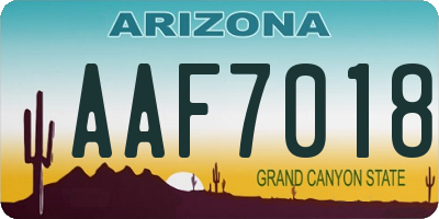 AZ license plate AAF7018