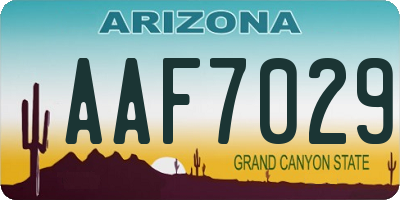 AZ license plate AAF7029