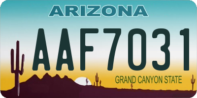 AZ license plate AAF7031