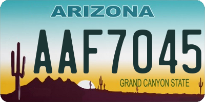 AZ license plate AAF7045
