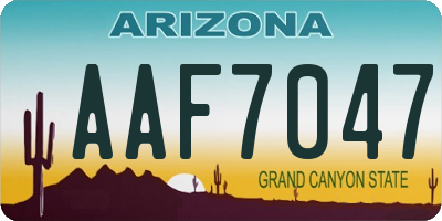 AZ license plate AAF7047