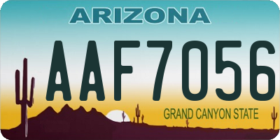 AZ license plate AAF7056