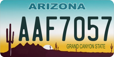 AZ license plate AAF7057