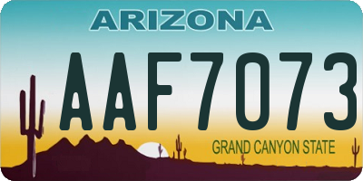 AZ license plate AAF7073