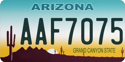 AZ license plate AAF7075