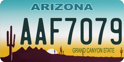AZ license plate AAF7079