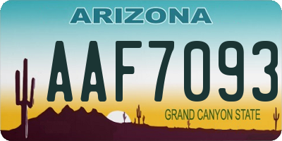 AZ license plate AAF7093