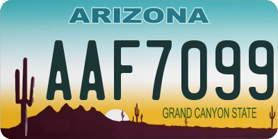 AZ license plate AAF7099
