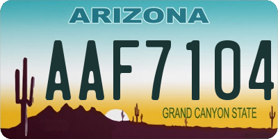 AZ license plate AAF7104