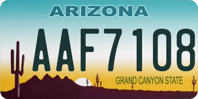 AZ license plate AAF7108