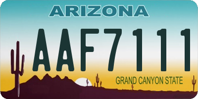 AZ license plate AAF7111