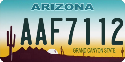 AZ license plate AAF7112