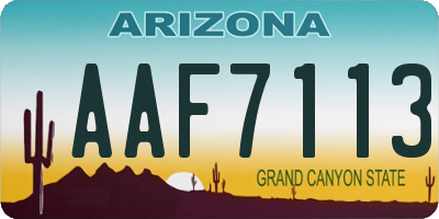 AZ license plate AAF7113