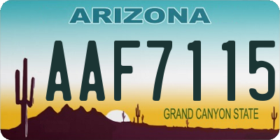 AZ license plate AAF7115