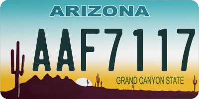 AZ license plate AAF7117