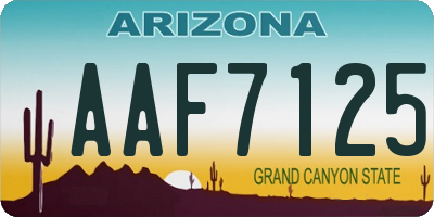 AZ license plate AAF7125