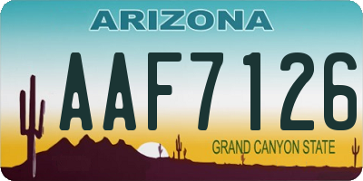 AZ license plate AAF7126
