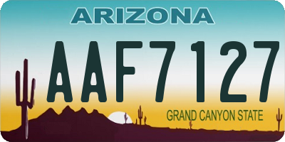AZ license plate AAF7127