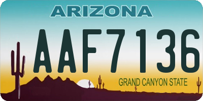 AZ license plate AAF7136