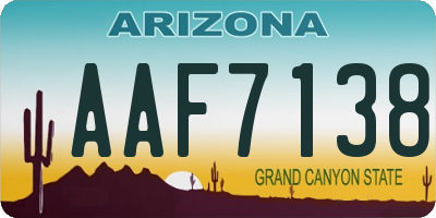 AZ license plate AAF7138
