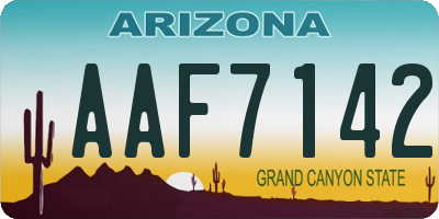 AZ license plate AAF7142