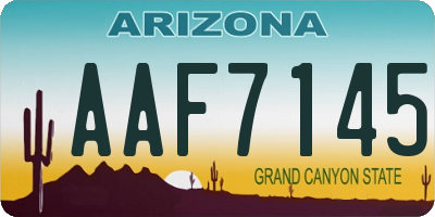 AZ license plate AAF7145