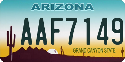 AZ license plate AAF7149