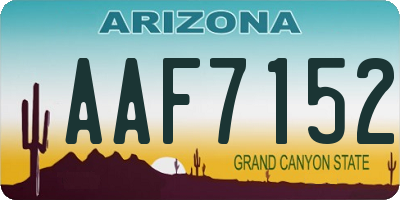AZ license plate AAF7152
