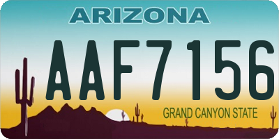 AZ license plate AAF7156