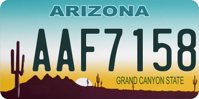 AZ license plate AAF7158