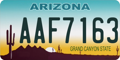 AZ license plate AAF7163