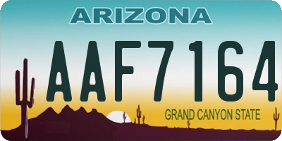 AZ license plate AAF7164