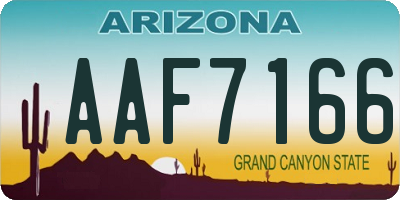 AZ license plate AAF7166