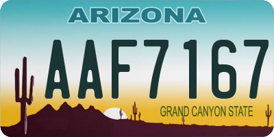 AZ license plate AAF7167