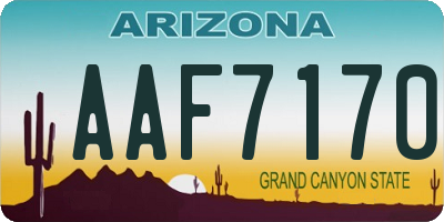 AZ license plate AAF7170