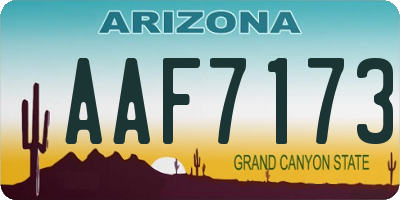 AZ license plate AAF7173
