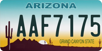AZ license plate AAF7175