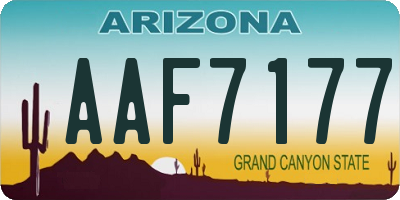 AZ license plate AAF7177