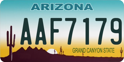 AZ license plate AAF7179