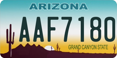 AZ license plate AAF7180