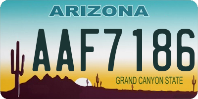 AZ license plate AAF7186