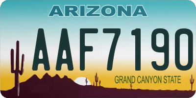 AZ license plate AAF7190