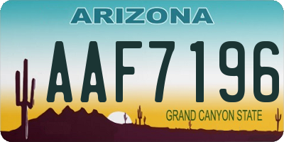 AZ license plate AAF7196
