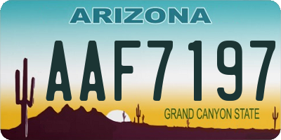 AZ license plate AAF7197