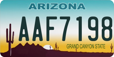 AZ license plate AAF7198