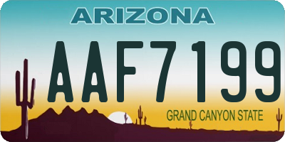 AZ license plate AAF7199